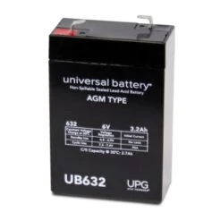 Universal Power Group 6-Volt 3.2 Ah F1 Terminal Sealed Agm Rechargeable Battery