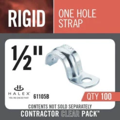 Halex 1/2 " Rigid 1-Hole Conduit Straps Package Of 100 -Bright Circuit 280519 DetailedProductView3 Lg