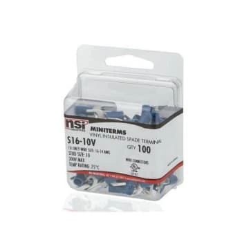 Nsi Industries 16-14 Awg Vinyl Insulated Spade Terminal Blue Package Of 100 4 Nsi Industries 16-14 Awg Vinyl Insulated Spade Terminal Blue Package Of 100 - Image 2