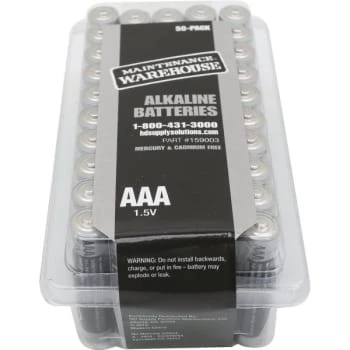 Maintenance Warehouse® Aaa Alkaline Battery, Package Of 50 4 Maintenance Warehouse® Aaa Alkaline Battery, Package Of 50 - Image 2