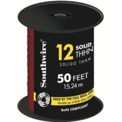 Southwire 50' 12 Red Solid Cu Thhn Wire