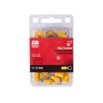 Gardner Bender 12-10 Gauge 5/16-3/8 Stud Size Ring Terminal (50-Pack) (Yellow) 4 Gardner Bender 12-10 Gauge 5/16-3/8 Stud Size Ring Terminal (50-Pack) (Yellow) - Image 2
