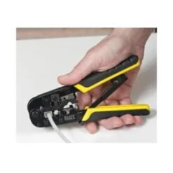Klein Tools Ratcheting Data Cable Crimper/stripper/cutter -Bright Circuit 302048 LifestyleImage UNI Lg