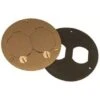 Raco 3-7/8 " Round Brass Duplex Cover With Lift Lids