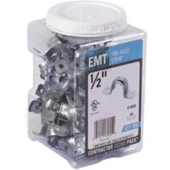 Halex 1/2 " Standard Fttng Electrical Metallic Tube 2-Hole Straps Package Of 100 -Bright Circuit 317894 DetailedProductView2 Lg