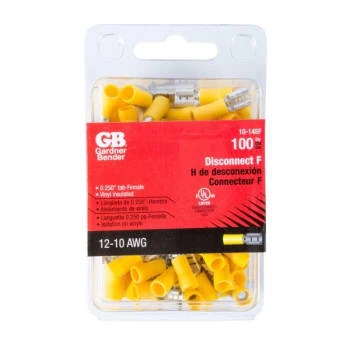 Gardner Bender 12-10 Gauge Female Insulated Terminal (100-Pack) (Yellow) 5 Gardner Bender 12-10 Gauge Female Insulated Terminal (100-Pack) (Yellow) - Image 3